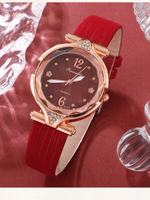 Leather Band Ladies Watch