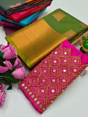 STUNNING VAIRAOOSI SAREES WITH GRAND LOOK DESIGNER BLOUSE COMBO COLLECTION