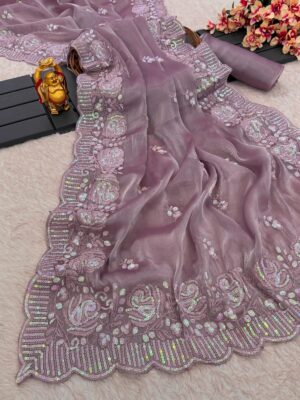 Burbery Silk Party Saree