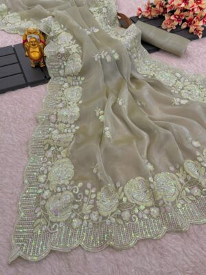 Burbery Silk Party Saree