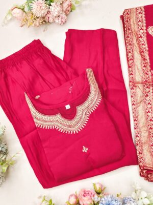 HEAVY FULLY STITCHIED SALWAR SUIT SET – ROSE