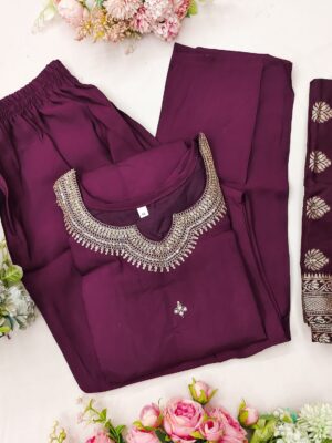 HEAVY FULLY STITCHIED SALWAR SUIT SET – VIOLET