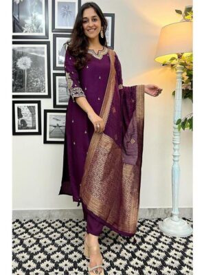 HEAVY FULLY STITCHIED SALWAR SUIT SET – VIOLET