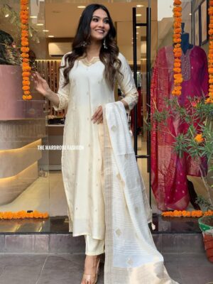 HEAVY FULLY STITCHIED SALWAR SUIT SET – WHITE