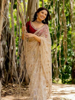 Soft mono net saree