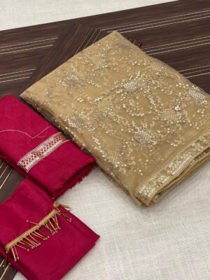 Soft mono net saree