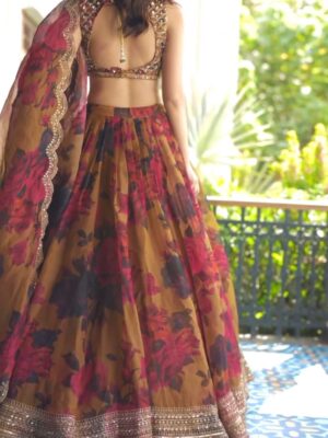 PARTY WEAR SEMI STITCHED LEHENGA CHOLI WITH FANCY DUPATTA