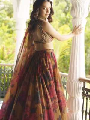 PARTY WEAR SEMI STITCHED LEHENGA CHOLI WITH FANCY DUPATTA