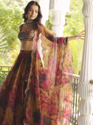 PARTY WEAR SEMI STITCHED LEHENGA CHOLI WITH FANCY DUPATTA