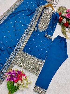 Cinon Silk Embroidery Work Salwar