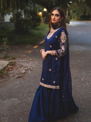 BEAUTIFUL FULLY SEQUINS EMBROIDERY WORK & GEORGETTE SHARARA