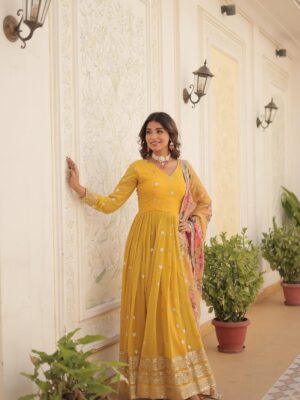 DESIGNER READYMADE GOWN WITH DUPATTA