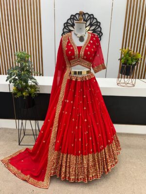 Presenting New Wedding Collection Lehenga Choli With Full Heavy Embroidery Sequence Workzsr👌💕