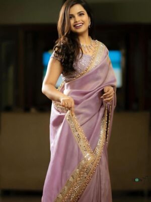 Tissue silk Beautiful Sequance and Embroidery Saree