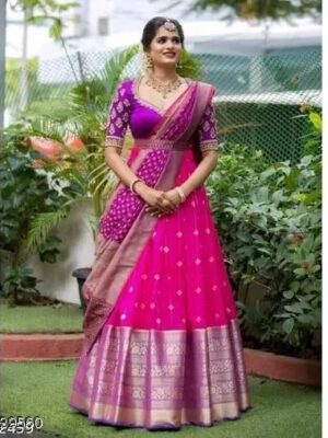 NEW DESIGNED FANCY HALF SAREE LAHENGA