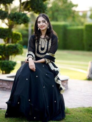 EMBROIDERY WORK ANARKALI STYLE OUTFIT