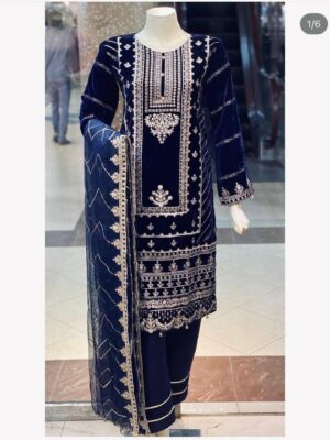 Viscose Velvet With Heavy Embroidery Party Salwar